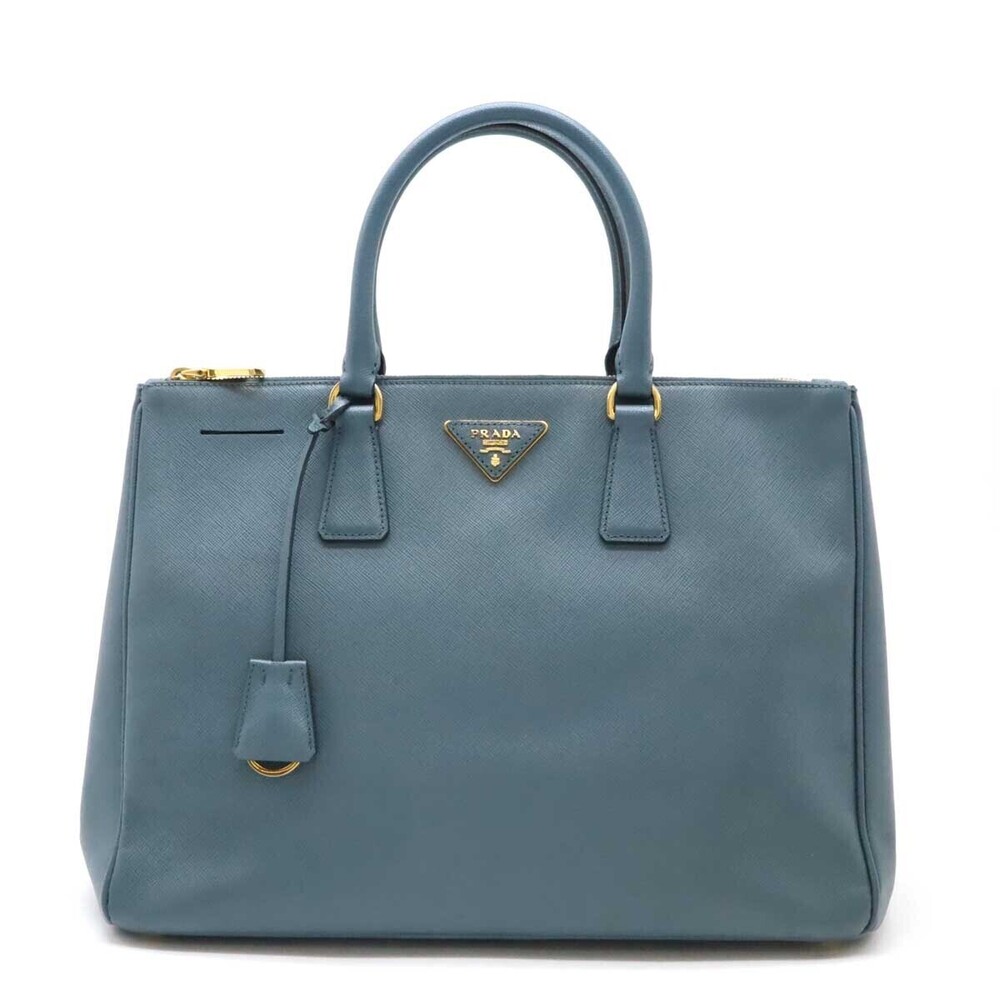 Prada Galleria Saffiano Tote Bag Handbag Leather Dusty Blue
